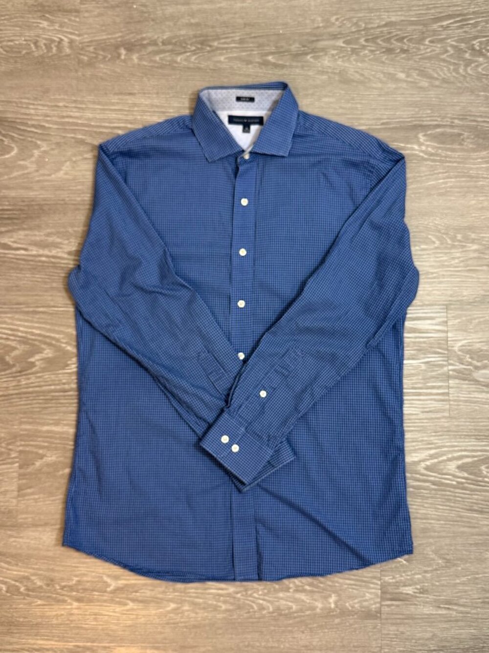 Tommy Hilfiger Slim Fit Dress Shirt - Blue Gingham Size 16/32-33 - Picture 1 of 7